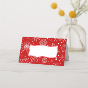 Christmas Snowflakes Name Place Card