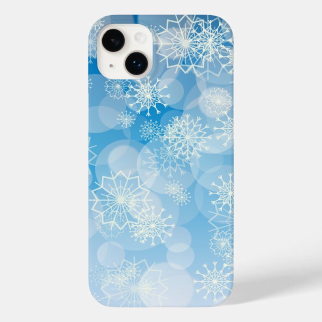 Christmas snowflakes on a blue background         Case-Mate iPhone case (Back)