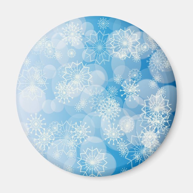 Christmas snowflakes on a blue background          magnet (Front)