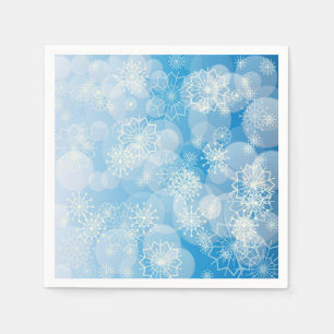Christmas snowflakes on a blue background napkin