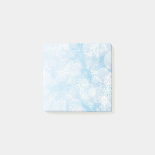 Christmas snowflakes on a blue background        post-it notes