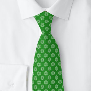Christmas Snowflakes on Green Tie