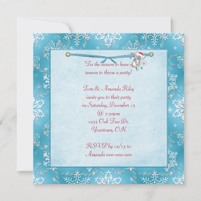 Christmas Snowflakes Party invitation (Front)