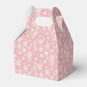 Christmas snowflakes pattern Pink Favour Box