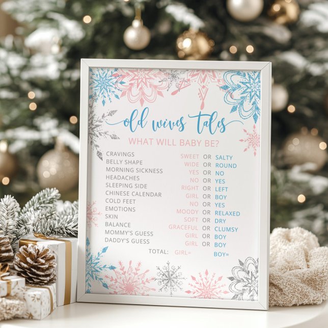 Christmas snowflakes pink or blue Old Wives Tales Poster (Creator Uploaded)