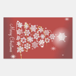 Christmas Snowflakes Rectangular Sticker