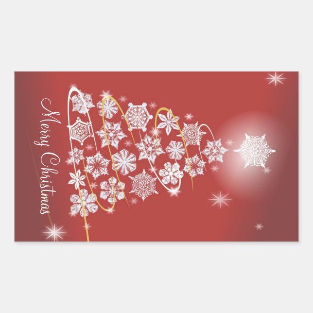 Christmas Snowflakes Rectangular Sticker (Front)