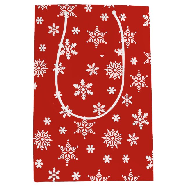 Christmas snowflakes red and white Gift Bag (Front)