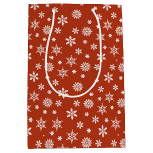 Christmas snowflakes red and white Gift Bag
