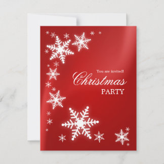 Christmas Snowflakes (Red) Party invitation