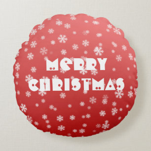 Christmas Snowflakes Round Cushion