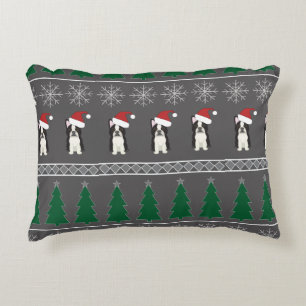 Christmas Snowflakes, Santa Dog, Tree Decorative Cushion