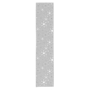 Christmas snowflakes silver grey pattern short table runner