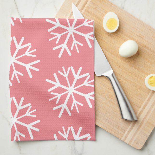 Christmas Snowflakes Simple Pattern  Kitchen Towel (Quarter Fold)