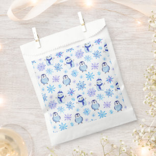 Christmas Snowflakes, Snowmen and Penguins Favour Bags