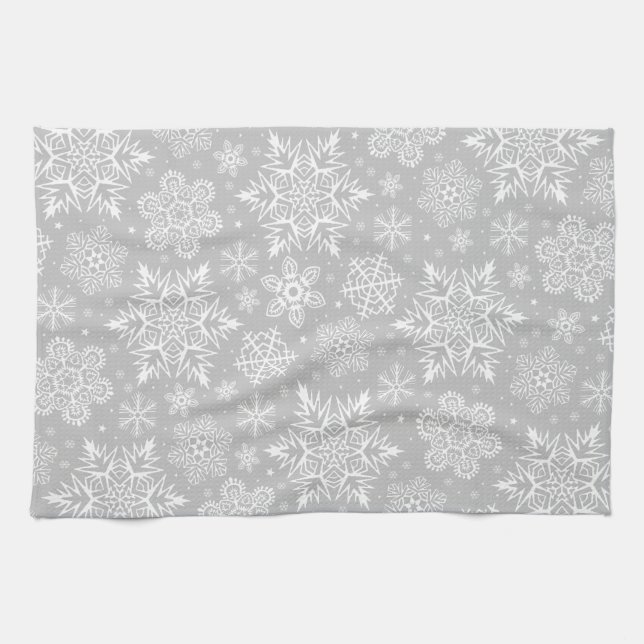 Christmas Snowflakes Tea Towel (Horizontal)