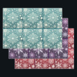 Christmas Snowflakes Teal Red Purple Decoupage Wrapping Paper Sheet<br><div class="desc">Christmas Snowflakes Teal Red Purple 
Please follow me; I create new designs and products daily!
Feel free to contact me with your design needs.</div>