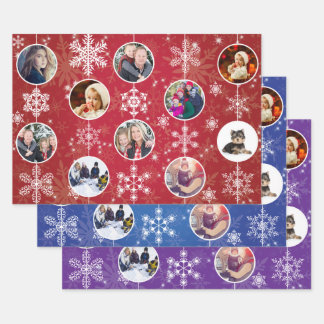 Christmas Snowflakes Ten Favorite Family Photos Wrapping Paper Sheet