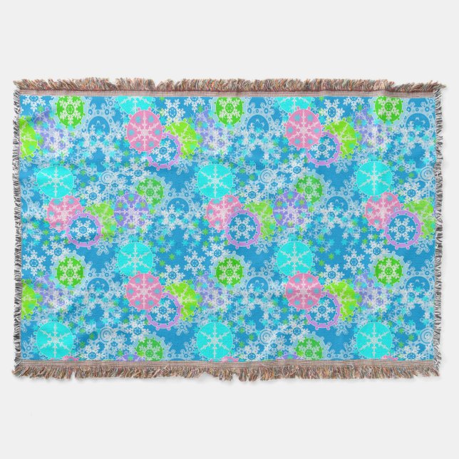 Christmas snowflakes throw blanket (Front)