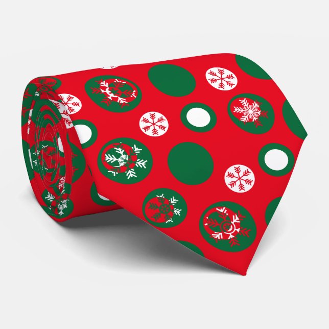 Christmas Snowflakes Tie (Rolled)