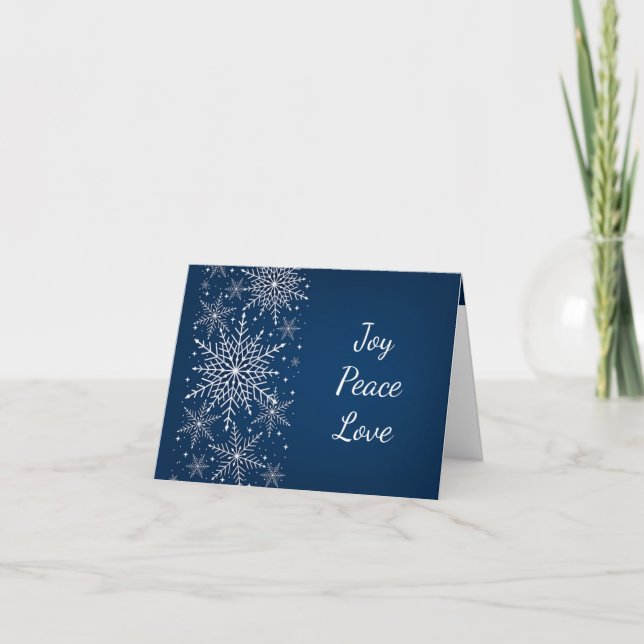 Christmas Snowflakes Winter Frost Blessings Holiday Card (Front)