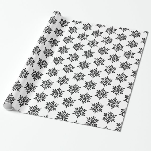 Christmas Snowflakes Wrapping Paper (Unrolled)