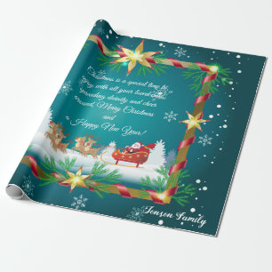 Christmas Snowflakes & Your Wishes, Personalised Wrapping Paper
