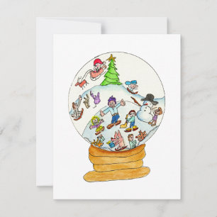 Christmas - Snowglobe Winter Fun Holiday Card