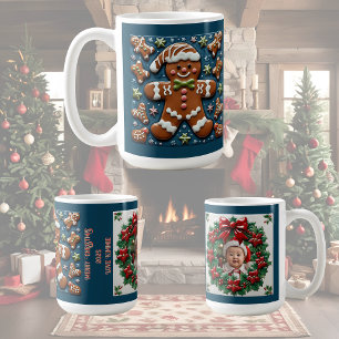 Christmas Snowing Gingerbread Man Customisable Coffee Mug