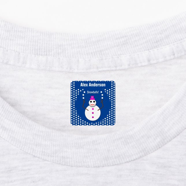 Christmas Snowlady Juggling Snowballs Funny Custom (Affixed)