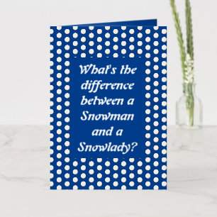 Christmas Snowlady Juggling Snowballs Funny Custom Foil Greeting Card