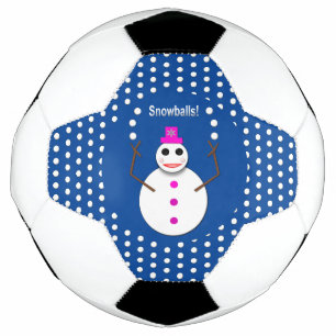 Christmas Snowlady Juggling Snowballs Funny Football