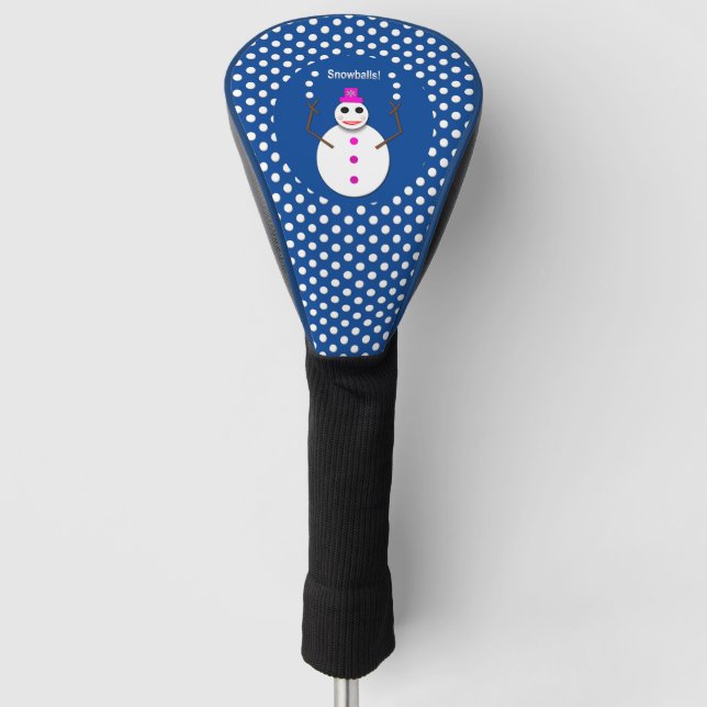 Christmas Snowlady Juggling Snowballs Funny Golf Head Cover (Front)