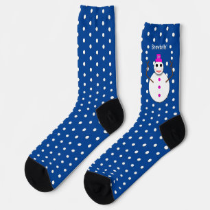 Christmas Snowlady Juggling Snowballs Funny Socks