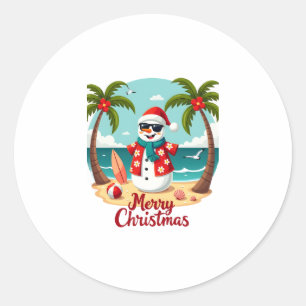 christmas Snowman (1) Classic Round Sticker