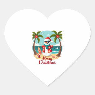 christmas Snowman (1) Heart Sticker