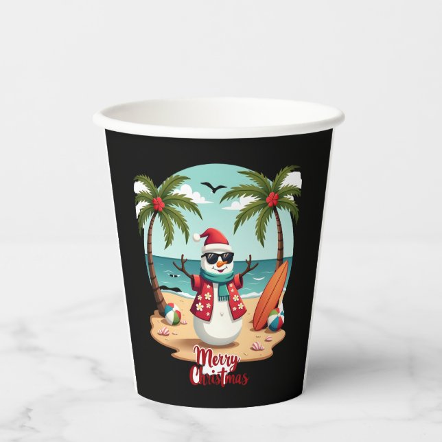 christmas Snowman (1) Paper Cups (Front)