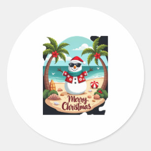 christmas Snowman (2) Classic Round Sticker
