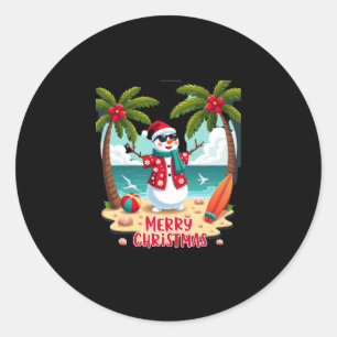christmas Snowman (2) Classic Round Sticker
