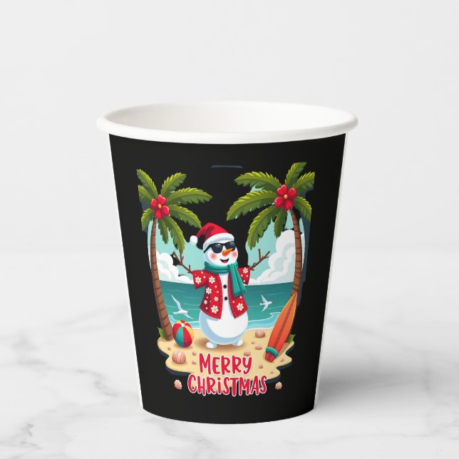 christmas Snowman (2) Paper Cups (Front)