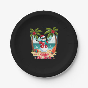 christmas Snowman (2) Paper Plate