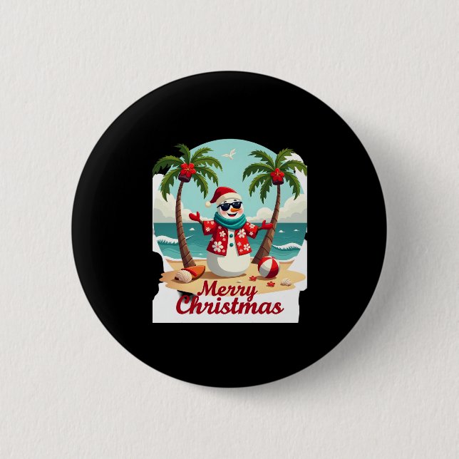 christmas Snowman (3) 6 Cm Round Badge (Front)