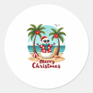 christmas Snowman (3) Classic Round Sticker