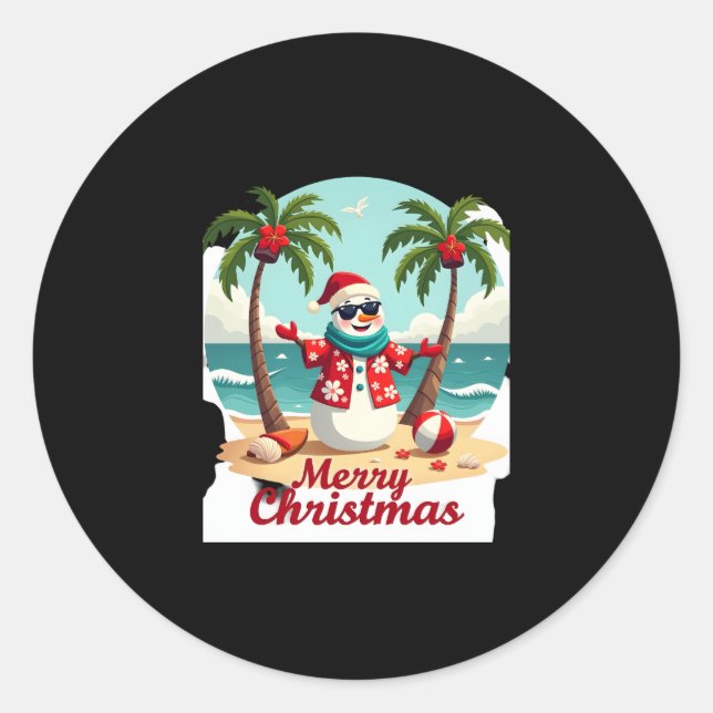 christmas Snowman (3) Classic Round Sticker (Front)