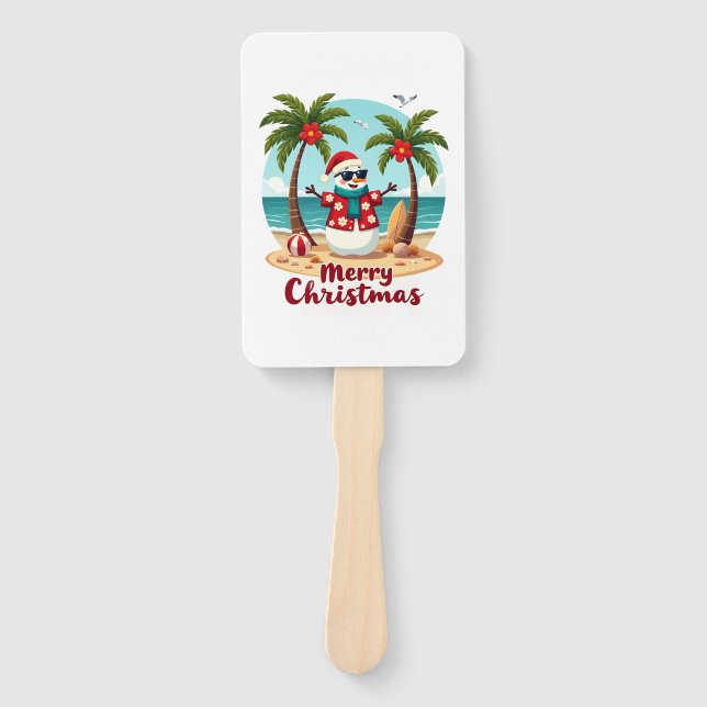 christmas Snowman (3) Hand Fan (Front)