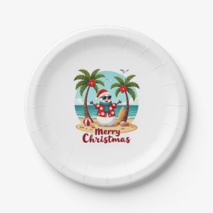 christmas Snowman (3) Paper Plate