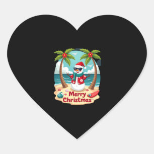 christmas Snowman (4) Heart Sticker