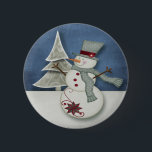 Christmas Snowman 6 Cm Round Badge<br><div class="desc">Christmas whimsical Snowman button.. ideal gifts for christmas .. by Ricaso</div>