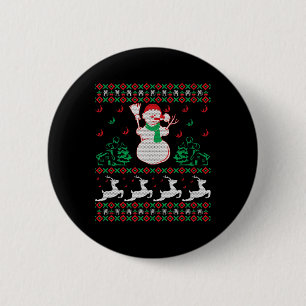 Christmas Snowman 6 Cm Round Badge