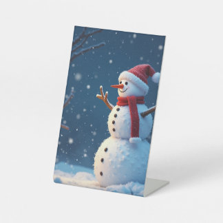 Christmas snowman a stand sign